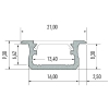 PROFIL ALU. LED TYP-B ANODOWANY 1M