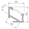 PROFIL ALU. LED TYP-H 30/60° ANODOWANY 3M