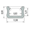 PROFIL ALU. LED TYP-X SLIM CZARNY 3M