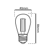 $ ŻARÓWKA E27 LED FILAME 1W UWW AMBER ST45 4748
