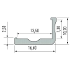 PROFIL ALU. LED TYP-F INOX 2M