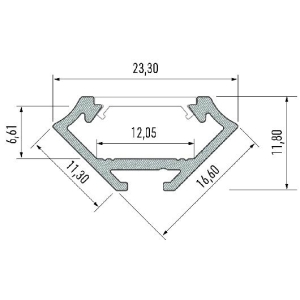 PROFIL ALU. LED TYP-C ANODOWANY 2M