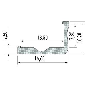 PROFIL ALU. LED TYP-F SUROWY 2M