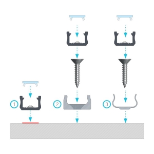 PROFIL ALU. LED TYP-X SLIM INOX 1M