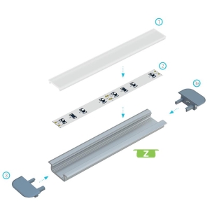 PROFIL ALU. LED TYP-Z ANODOWANY 1M