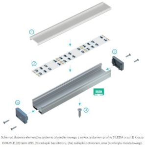 PROFIL ALU. LED SILEDA ANODOWANY 3M