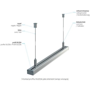 PROFIL ALU. LED SILEDA ANODOWANY 3M