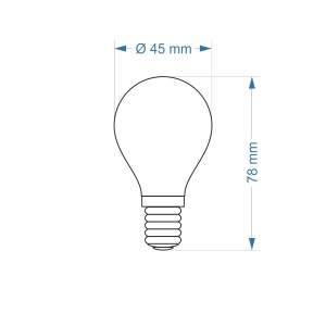 $ ŻARÓWKA E14 LED FILAME 4W WW ML G45 KULKA 4571