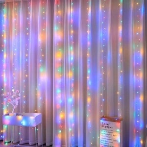 Kurtyna świąt. LED USB 5V 300 LED 3x3m RGB 0697