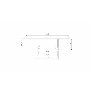 PROFIL ALU. LED PLATO CZARNY 2M