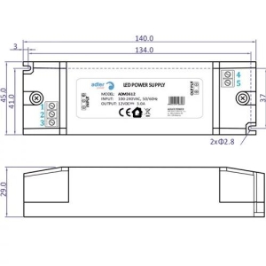 ZASILACZ LED 24V 36W 1,5A ADM INSTALAC. ADLER