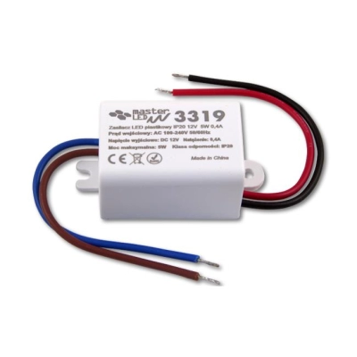 ZASILACZ LED 12V 5W 0,4A MINI PLAST. IP20 3319