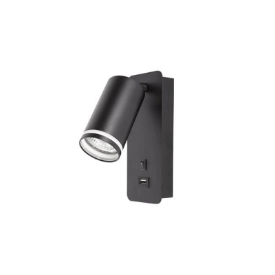 KINKIET DO CZYTANIA RING 1xGU10 USB CZARNY 0933