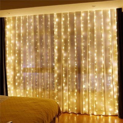 Kurtyna świąt. LED USB 5V 300 LED 3x3m WW 0696