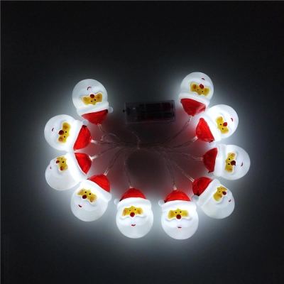 Łańcuch świąt. Mikołaje 10 LED 1,6m 6500K 0829
