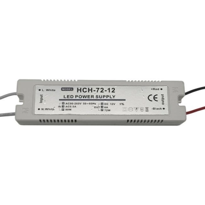 ZASILACZ LED 12V 72W 6A IP20 PLASTIK 0445