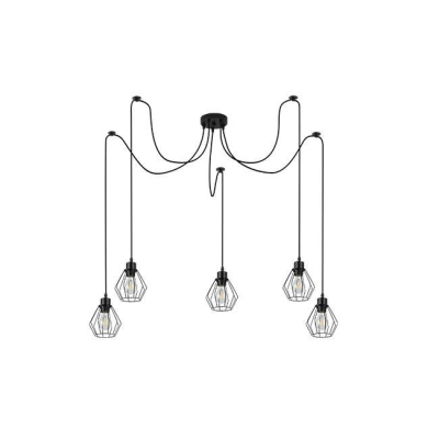 LAMPA OTTO WISZĄCA 5xE27 SPIDER CZARNY 3963