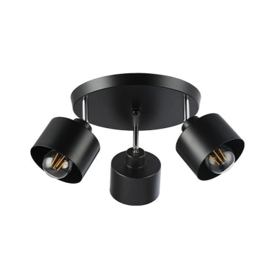 LAMPA ELZA SUFITOWA 3xE27 OKRĄGŁA CZARNY 4214