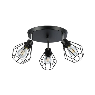 LAMPA OTTO SUFITOWA 3xE27 OKRĄGŁA CZARNY 3777