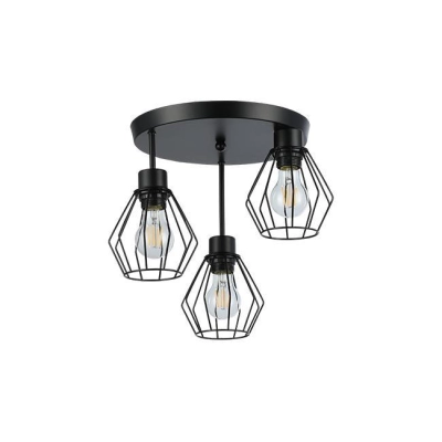 LAMPA OTTO SUFITOWA 3xE27 OKRĄGŁA CZARNY 3778