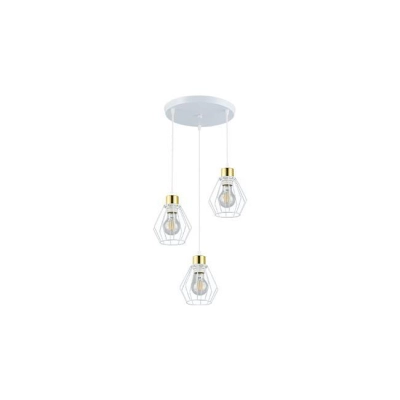 LAMPA OTTO WISZĄCA 3x 27 OKRĄGŁA BIAŁY/ZŁOTY 0752