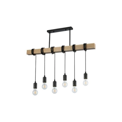 LAMPA NIDO 6XE27 DREWNO 80CM CZARNY 3964