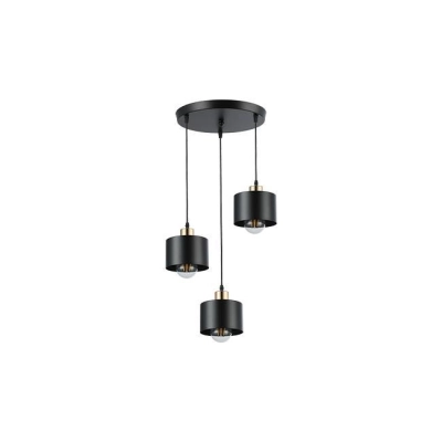 LAMPA ELZA WISZĄCA 3xE27 OKRĄGŁA CZARNY/MIEDŹ2489