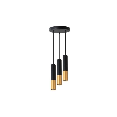 LAMPA KEON WISZĄCA 3xGU10 OKRĄGŁA CZAR/ZŁOTY 2827