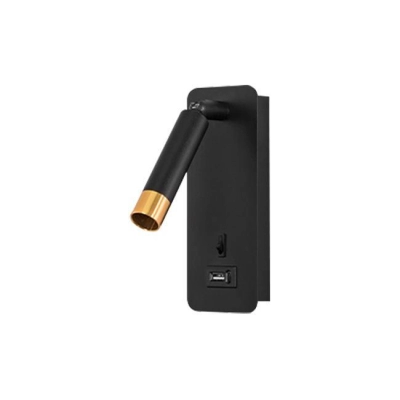 KINKIET PIERO 1xG9 USB CZARNY/ZŁOTY 1444
