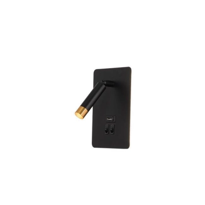 KINKIET PIERO 1xG9 7W LED USB CZARNY/ZŁOTY 1439