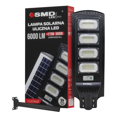 $ LAMPA LED ULICZNA SOLAR 270 6000K + UCHWYT