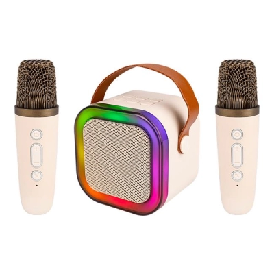 GŁOŚNIK PRZENOŚNY BLUETOOTH KARAOKE 2 MIKROF.8979