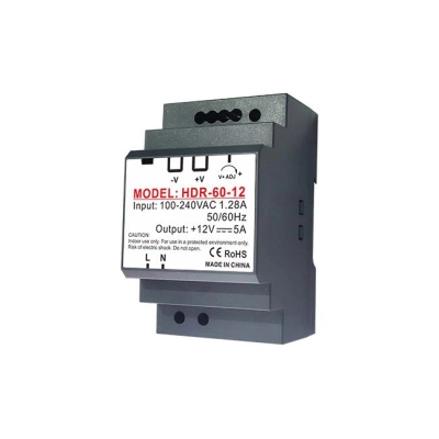 ZASILACZ LED 12V 60W 5A DIN NA SZYNE 9111