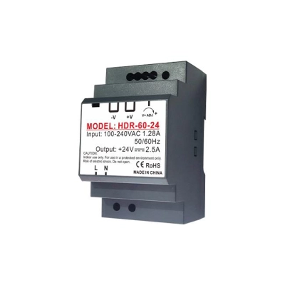 ZASILACZ LED 24V 60W 2,5A DIN NA SZYNE 9112
