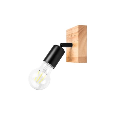 KINKIET EOS E27 ZWIS CZARNY + DREWNO 9199