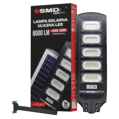 $ LAMPA LED ULICZNA SOLAR 360 6000K + UCHWYT