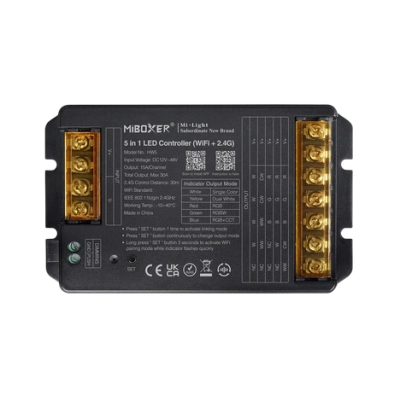 STEROWNIK 5w1 RGB+CCT 12-48V 30A WiFi HW5 czarny