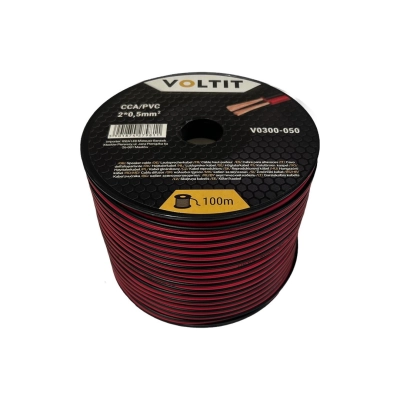 PRZEWÓD 2x0,50mm niskonapięciowy  CZAR-CZER/ 1m