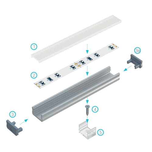 PROFIL ALU. LED TYP-A SUROWY 2M