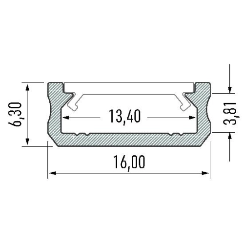 PROFIL ALU. LED TYP-D ANODOWANY 2M