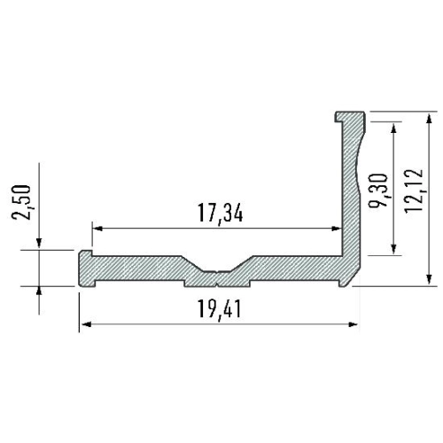 PROFIL ALU. LED TYP-E ANODOWANY 3M