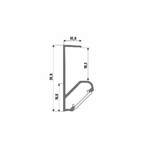 PROFIL ALU. LED Q18 INOX 2M