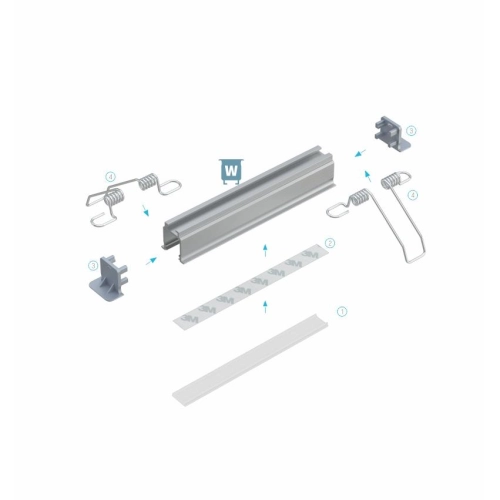 PROFIL ALU. LED TYP-W INOX 3M