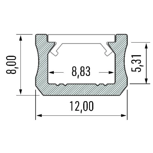 PROFIL ALU. LED TYP-X SLIM CZARNY 3M
