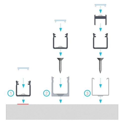 PROFIL ALU. LED TYP-Y ANODOWANY 3M