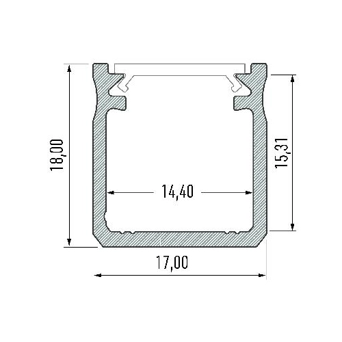 PROFIL ALU. LED TYP-Y CZARNY 3M
