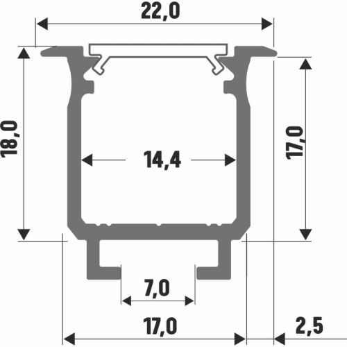PROFIL ALU. LED TYP-W CZARNY 3M