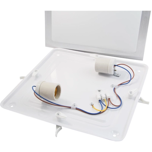 ^PLAFON SOLEN KWADRATOWY 2xE27 SREBRNY IP44 2751