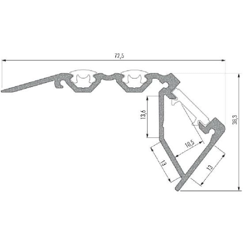 PROFIL ALU. LED SCALA ANODOWANY 3M