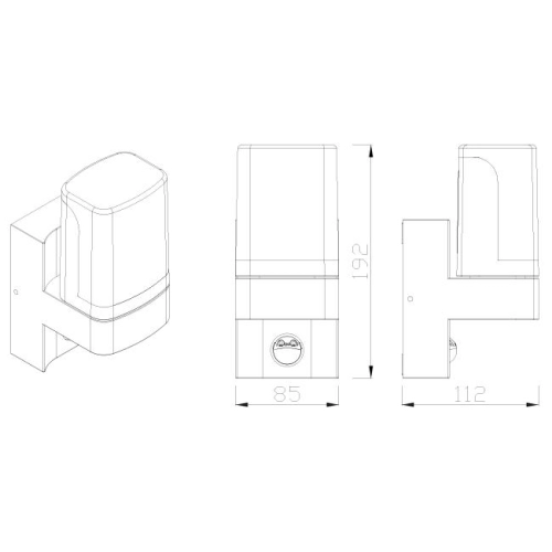 KINKIET VERONI LED 7,5W PW IP54 PIR CZARNY 6996